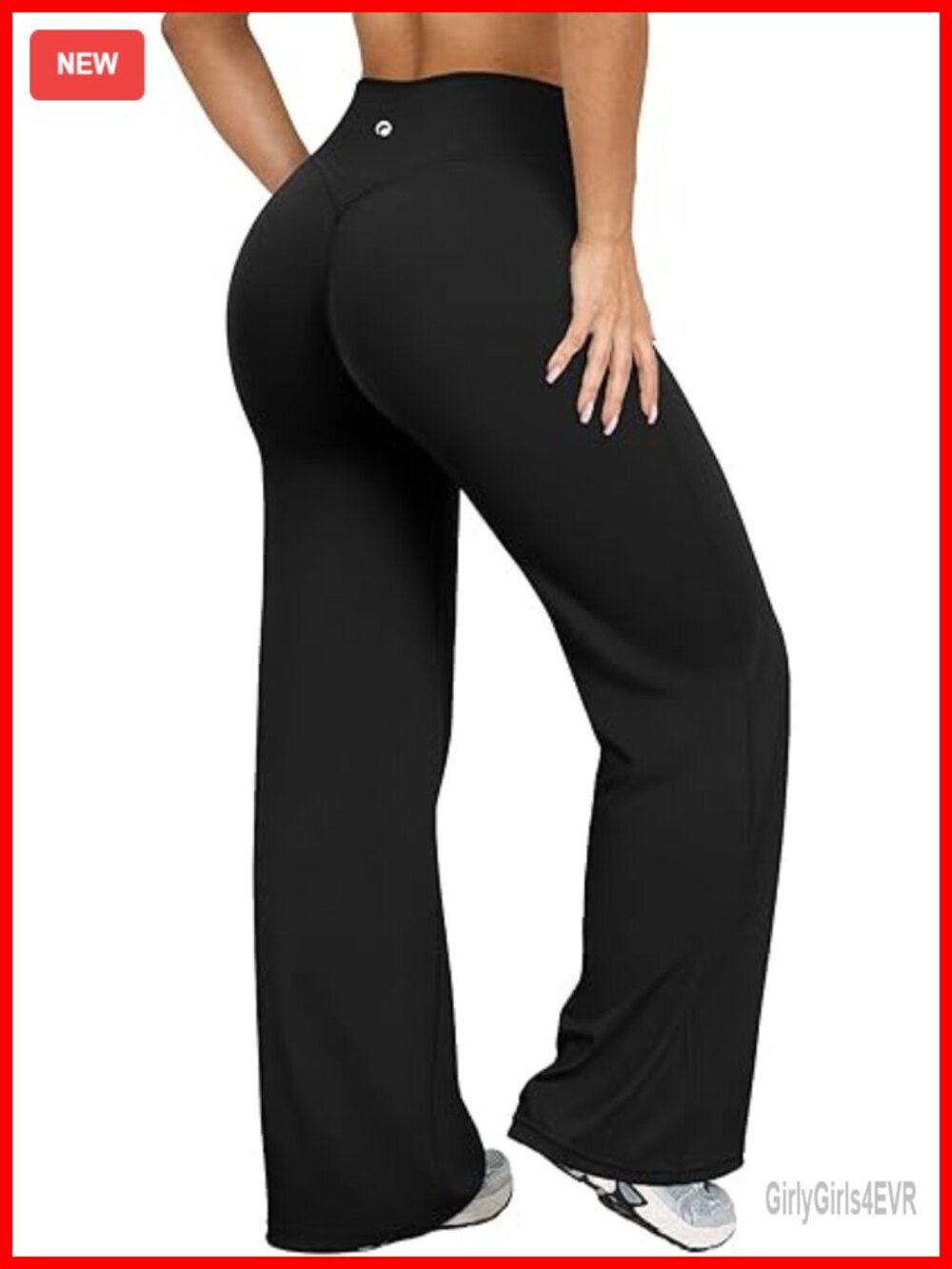 High Waist Yoga Pants Straight Leg Soft Stretch Nylon Spandex